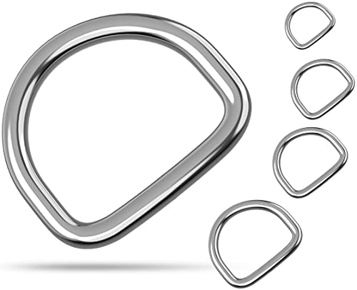 Edelstahl-D-Ringe | wählbar: 20mm - 50mm | 10 Stück | wetterbeständig | rostfrei | belastbar | geeignet für Segelsport - Boot | D-Ringe Metall Halbrundringe | Ring (Innendurchmesser: 25mm - 10 Stück) von Fuchs-Versandhandel