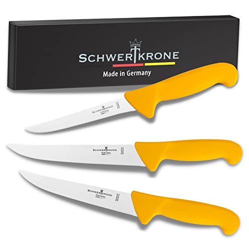 Schwertkrone Metzgermesser Set Solingen - 3-teilig, Edelstahl, rostfrei von Schwertkrone