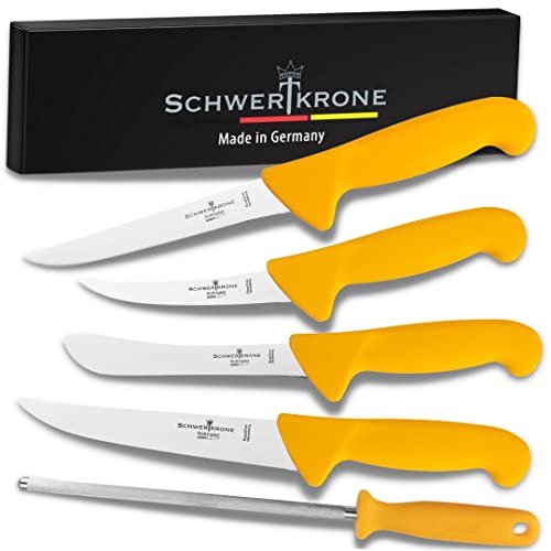 Schwertkrone Metzgermesser Set Solingen - 5-teilig, Edelstahl, rostfrei von Schwertkrone