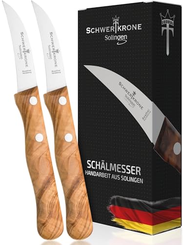 Schwertkrone Messer Solingen Germany Obstmesser/Gemüsemesser scharf/Schälmesser Holz Olivenholz 15,5 cm gebogen rostfrei Vogelschnabel (2) Schwertkrone Messer Solingen Germany Obstmesser/Gemüsemesser scharf/Schälmesser Holz Olivenholz 15,5 cm gebogen rostfrei Vogelschnabel (2) von Schwertkrone