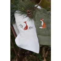 Badetuch Foxy Strandtuch Mit Fuchs Stickerei Handtuch Sommer Frottee Geschenk von FuchsMaedchenStore