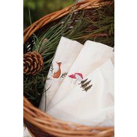 Bio Baumwolle Geschirrtuch Set Fuchs Wald Glückspilze Küchenhandtücher Bestickt Bio Baumwolle Geschirrtuch Set Fuchs Wald Glückspilze Küchenhandtücher Bestickt von FuchsMaedchenStore
