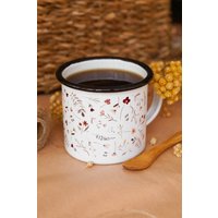 Blumen Emaille Tasse 300Ml Blüten Reisebecher von FuchsMaedchenStore