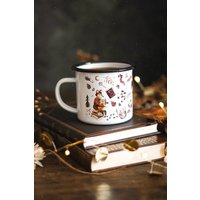 Emaille Tasse Fuchs Herbst Gemütlicher Wald Reisebecher Füchse von FuchsMaedchenStore