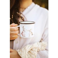 Emaille Tasse Verliebte Hasen Kinder Metall Becher Süße Kaninchen von FuchsMaedchenStore