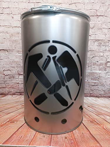 Fuchsbau Feuertonnen Feuertonne mit - Dachdecker - Motiv - Gefertigt aus neuem Ölfass - Besondere Feuerstelle für Garten und Terrasse - Hohe Feuerschale mit Rostoptik - 90 x 60 cm Fuchsbau Feuertonnen Feuertonne mit - Dachdecker - Motiv - Gefertigt aus neuem Ölfass - Besondere Feuerstelle für Garten und Terrasse - Hohe Feuerschale mit Rostoptik - 90 x 60 cm von Fuchsbau Feuertonnen