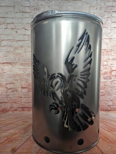 Fuchsbau Feuertonnen Feuertonne mit - Eule - Motiv - Gefertigt aus neuem Ölfass - Besondere Feuerstelle für Garten und Terrasse - Hohe Feuerschale mit Rostoptik - 90 x 60 cm Fuchsbau Feuertonnen Feuertonne mit - Eule - Motiv - Gefertigt aus neuem Ölfass - Besondere Feuerstelle für Garten und Terrasse - Hohe Feuerschale mit Rostoptik - 90 x 60 cm von Fuchsbau Feuertonnen