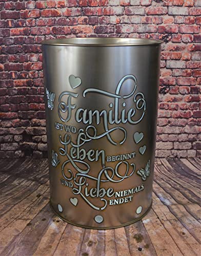 Fuchsbau Feuertonnen Feuertonne mit - Familie - Motiv - Gefertigt aus neuem Ölfass - Besondere Feuerstelle für Garten und Terrasse - Hohe Feuerschale mit Rostoptik - 90 x 60 cm von Fuchsbau Feuertonnen