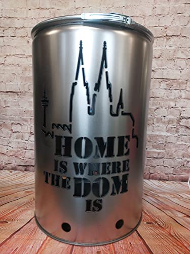 Fuchsbau Feuertonnen Feuertonne mit - Köln - Motiv - Gefertigt aus neuem Ölfass - Besondere Feuerstelle für Garten und Terrasse - Hohe Feuerschale mit Rostoptik - 90 x 60 cm Fuchsbau Feuertonnen Feuertonne mit - Köln - Motiv - Gefertigt aus neuem Ölfass - Besondere Feuerstelle für Garten und Terrasse - Hohe Feuerschale mit Rostoptik - 90 x 60 cm von Fuchsbau Feuertonnen