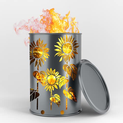Fuchsbau Feuertonnen Feuertonne mit - Sonnenblume - Motiv - Gefertigt aus neuem Ölfass - Besondere Feuerstelle für Garten und Terrasse - Hohe Feuerschale mit Rostoptik - 90 x 60 cm Fuchsbau Feuertonnen Feuertonne mit - Sonnenblume - Motiv - Gefertigt aus neuem Ölfass - Besondere Feuerstelle für Garten und Terrasse - Hohe Feuerschale mit Rostoptik - 90 x 60 cm von Fuchsbau Feuertonnen