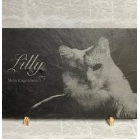 Tiergrabstein/Personalisierte Gedenktafel Aus Schiefer Mit Lasergravur von FuchsbauKreativbude
