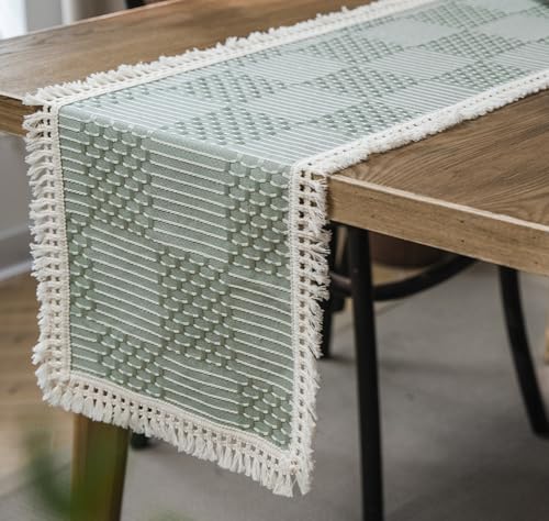 Fudaiki Modern Tischläufer Tischdecke mit Quaste Eckig Abwaschbar Tischtuch Pflegeleicht Tischläuf Rechteckig Tischwäsche Tapisserie Grün 33x200cm Fudaiki Modern Tischläufer Tischdecke mit Quaste Eckig Abwaschbar Tischtuch Pflegeleicht Tischläuf Rechteckig Tischwäsche Tapisserie Grün 33x200cm von Fudaiki