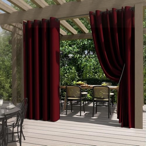 Fudaiki Outdoor Vorhänge 2 Stück Wasserabweisend UV Schutz Aussenvorhang Garten Verdunkelung mit Ösen Winddicht Sichtschutz Sonnenschutz Blickdicht Vorhang 132x160cm Weinrot Fudaiki Outdoor Vorhänge 2 Stück Wasserabweisend UV Schutz Aussenvorhang Garten Verdunkelung mit Ösen Winddicht Sichtschutz Sonnenschutz Blickdicht Vorhang 132x160cm Weinrot von Fudaiki