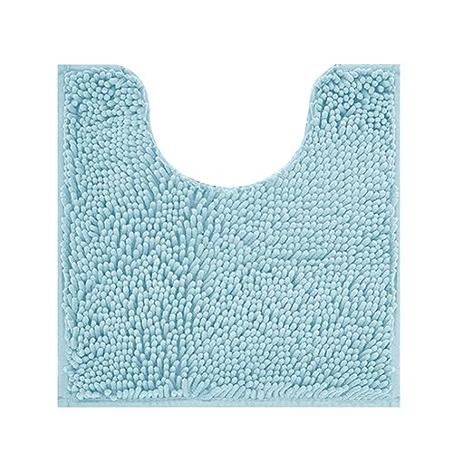 Fudaiki WC Vorleger Badezimmerteppich U-förmiger Kontur-Toilettenvorleger Badvorleger Badeteppich rutschfeste Badematte für Badezimmer, Boden, Toilette U 50x40cm Blau von Fudaiki