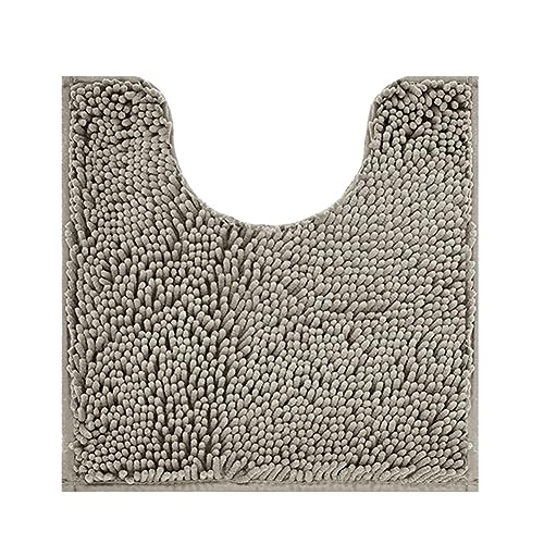 Fudaiki WC Vorleger Badezimmerteppich U-förmiger Kontur-Toilettenvorleger Badvorleger Badeteppich rutschfeste Badematte für Badezimmer, Boden, Toilette U 50x40cm Hellbraun von Fudaiki