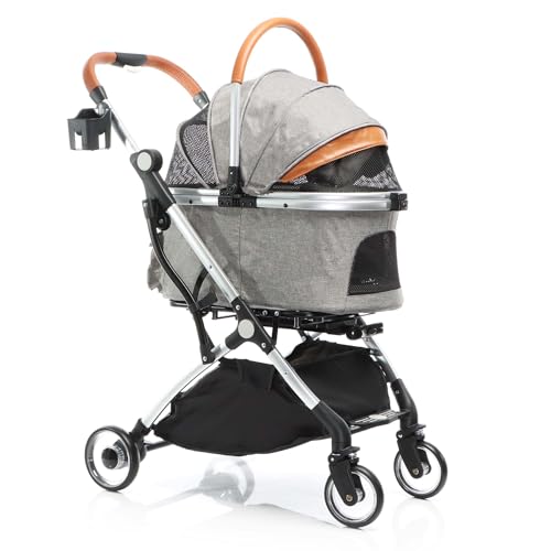Fudajo 2in1 Hundebuggy zusammenklappbar in Grau, Hundewagen aus Aluminium mit Abnehmbarer Hundetragetasche, für kleine bis mittlere Hunde und Katzen Fudajo 2in1 Hundebuggy zusammenklappbar in Grau, Hundewagen aus Aluminium mit Abnehmbarer Hundetragetasche, für kleine bis mittlere Hunde und Katzen von Fudajo