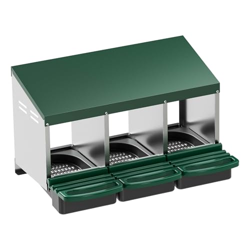 Fudajo Dreier Legenest mit Auffangschale 81 x 52 x 48 cm, Legekasten für Hühner, Hühnernest mit Lüftungslöcher für Luftzirkulation, Kunststoff Abrollnest für Wandmontage Fudajo Dreier Legenest mit Auffangschale 81 x 52 x 48 cm, Legekasten für Hühner, Hühnernest mit Lüftungslöcher für Luftzirkulation, Kunststoff Abrollnest für Wandmontage von Fudajo