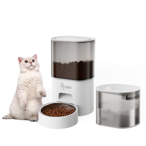 Fudajo Futter- und Trinkautomat für Katzen & Hunde in Weiß, 3 L Futterspender und 2,5 L Trinkbrunnen, Fütterung mit App-Steuerung für Trockenfutter Fudajo Futter- und Trinkautomat für Katzen & Hunde in Weiß, 3 L Futterspender und 2,5 L Trinkbrunnen, Fütterung mit App-Steuerung für Trockenfutter von Fudajo