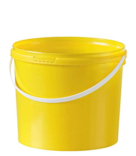 fuduu.de Kunststoff Eimer farbig 5,5 ltr. mit Deckel (1 Stück) (gelb) von fuduu.de
