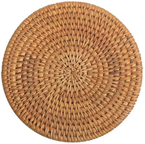 FülleMore 2 STÜCK Rund Getränkeuntersetzer handgefertigt Rattan Untersetzer waschbar Glasuntersetzer Hitzebeständig Topfuntersetzer Tischset Schüssel Matte Platzmatte (16CM) von FülleMore