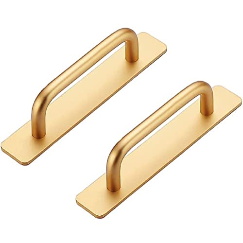 FülleMore 2 Stück Aluminium Griffe Schrankgriffe Gold Möbelgriffe Selbstklebende Fenstergriffe Schubladengriffe für Fenster Schiebetür Schrank Tür Kommode (180mm) von FülleMore