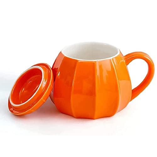 FülleMore 300ml Kaffeetasse aus Keramik handgemachte Tassse Lustig Becher Porzellan Trinkbecher für Heißgetränke Kaffee Tee Milch Kakao (Orange) von FülleMore