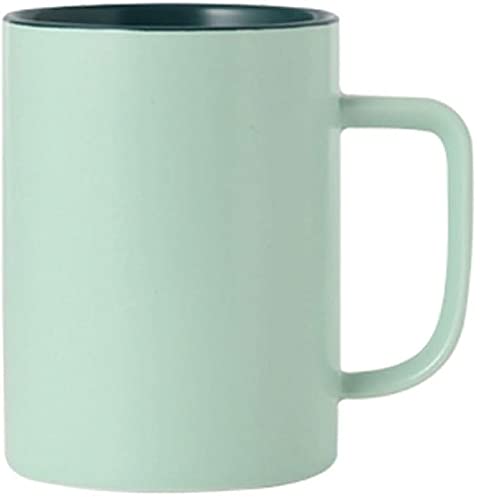 FülleMore 450ml Kaffeebecher Porzellan Kaffeetasse mit Henkel zweifarbiges Design Teetasse Groß Bürotasse Mokkatasse Trinkbecher Keramikatsse Ø8cm, H11cm (Grün) von FülleMore