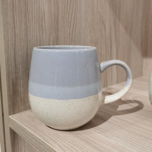 FülleMore 500ml große Kaffeetasse Porzellan Kaffeebecher mit Henkel Cappuccinotasse Kakaobecher Teetasse Keramikbecher für Büro und Zuhause (Graublau) von FülleMore