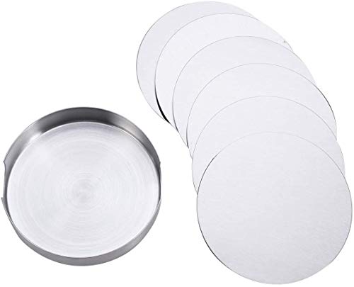 FülleMore 6-er Set Glasuntersetzer mit Halter 10cm Rund Edelstahl Untersetzer rutschfest Getränkeuntersetzer Wärmeisolierung Tischuntersetzer für Getränke, Tassen, Bar, Gläser von FülleMore