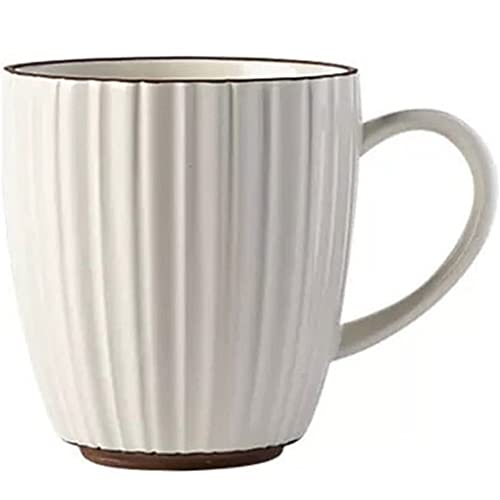 FülleMore Keramik Kaffeetasse mit Großem Henkel Teetasse Kaffeebecher Bürotasse Trinkbecher Geschenk Keramiktasse für Heißgetränke,Kaffee,Tee,Milch,Kakao (Weiß) von FülleMore