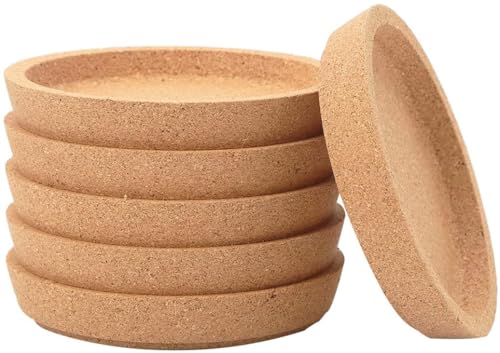 FülleMore Korkuntersetzer 10.3cm Rund Glasuntersetzer Kork Getränkeuntersetzer mit 1.8cm erhöhte Kante Hitzebeständig Gläser Untersetzer 1.3cm Dicke Tassenuntersetzer für Büro Bar Zuhause (5) von FülleMore