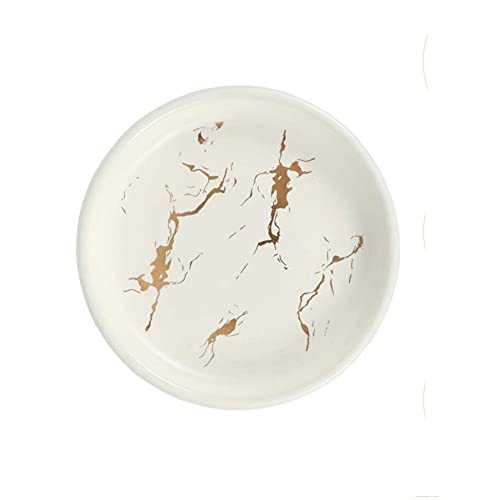 FülleMore Kreamik Seifenschale Marmor Optik Seifenhalter 11.2x2.2cm Runde Seifenablage für Bad Dusche Küche (Weiß) von FülleMore