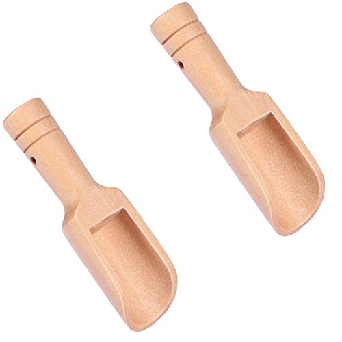 FülleMore Mini Gewürzschaufel Holzlöffel 7.8x2.4cm kleine Mehlschaufel Holzschaufeln Kaffeeschaufel Dosierschaufel für Gewürze Salz Zucker Badsalz Mehl (2) von FülleMore