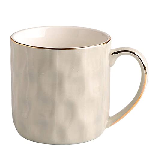 FülleMore Porzellan Kaffeetasse 300ml Kaffeebecher mit Henkel Teetasse Modern Keramikbecher Porzellantasse für Kalt- und Heißgetränke Cappuccino und Latte Macchiato (Hellgrau) von FülleMore