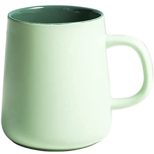 FülleMore Porzellan Kaffeetasse 400ml zweifarbig Kaffeebecher Teetasse mit Henkel Trinkbecher Bürotasse Milch Kakao Keramik Becher für Restaurant Zuhause Büro (Grün+Dunkelgrün) von FülleMore