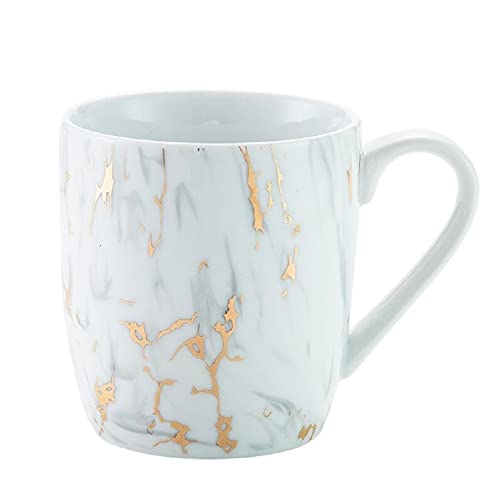 FülleMore Porzellan Kaffeetasse Kaffeebecher mit Luxus Gold Marmor Optik,380ml Kakaotasse ø9 x H10cm Geschenk Teetasse zum Geburtstag Muttertag Valentinstag Weihnachten von FülleMore