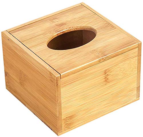 FülleMore Taschentuchbox Tissue Box aus Bambus,Kosmetiktücherbox Kosmetiktuchspender Tücherbox Taschentücherbox Taschentuchspender (12x12x8.5cm) von FülleMore