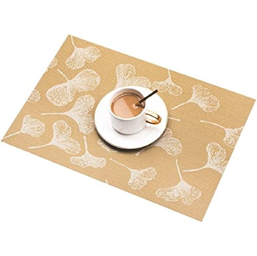 FülleMore Tischsets 4er-Set,45x30cm Platzset rutschfest, hitzebeständig PVC Platzdeckchen Tischmatte abwaschbar Esstischmatten für Küche Restaurant Speisetisch (Gelb) von FülleMore