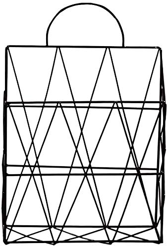 FülleMore Zeitungshalter Magazinhalter aus Metall Wand Tür hängend Zeitungsständer Zeitschriftenständer Tisch Bücherregal für Badezimmer Küche Büro(37.5x25x10cm) (Schwarz) von FülleMore