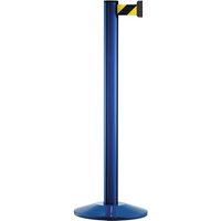Personen-Leitsystem Classic, Ständer blau, Gurtfarbe schwarz / gelb diagonal gestreift von Via Guide®