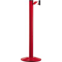 Personen-Leitsystem Classic, Ständer rot, Gurtfarbe rot / weiß diagonal gestreift von Via Guide®