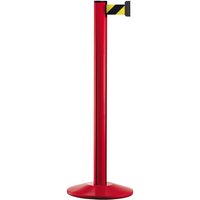 Personen-Leitsystem Classic, Ständer rot, Gurtfarbe schwarz / gelb diagonal gestreift von Via Guide®