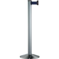 Personen-Leitsystem Classic, Ständer satiniert, Gurtfarbe dunkelblau von Via Guide®