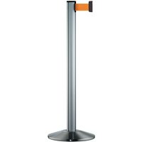 Personen-Leitsystem Classic, Ständer satiniert, Gurtfarbe neonorange von Via Guide®
