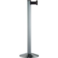 Personen-Leitsystem Classic, Ständer satiniert, Gurtfarbe schwarz von Via Guide®