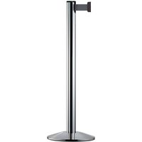 Personen-Leitsystem Classic, Ständer verchromt, Gurtfarbe silbergrau von Via Guide®