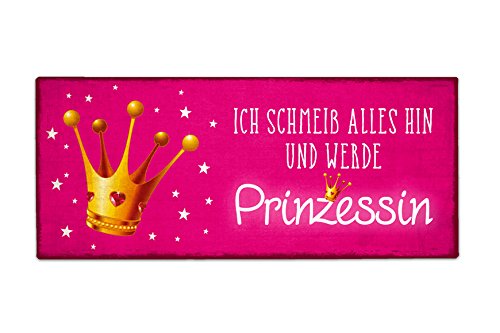 Schild Prinzessin, 390495, Metall, 30 x 13 cm von Für dich