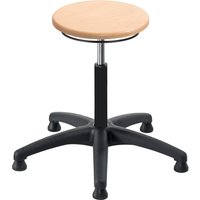 meychair Hocker Universal Plus, Sitz aus Buche, Sitzhöhe 390-520 mm, Kunststoffbasis, Bodengleiter von meychair