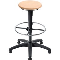 meychair Hocker Universal Plus, Sitz aus Buche, Sitzhöhe 610-860 mm, Kunststoffbasis, Bodengleiter von meychair