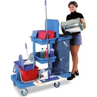Systemwagen-Set Harema®, Eimer 4x 6 Liter + 2x 15 Liter, mit Kunststoffablage von Harema®